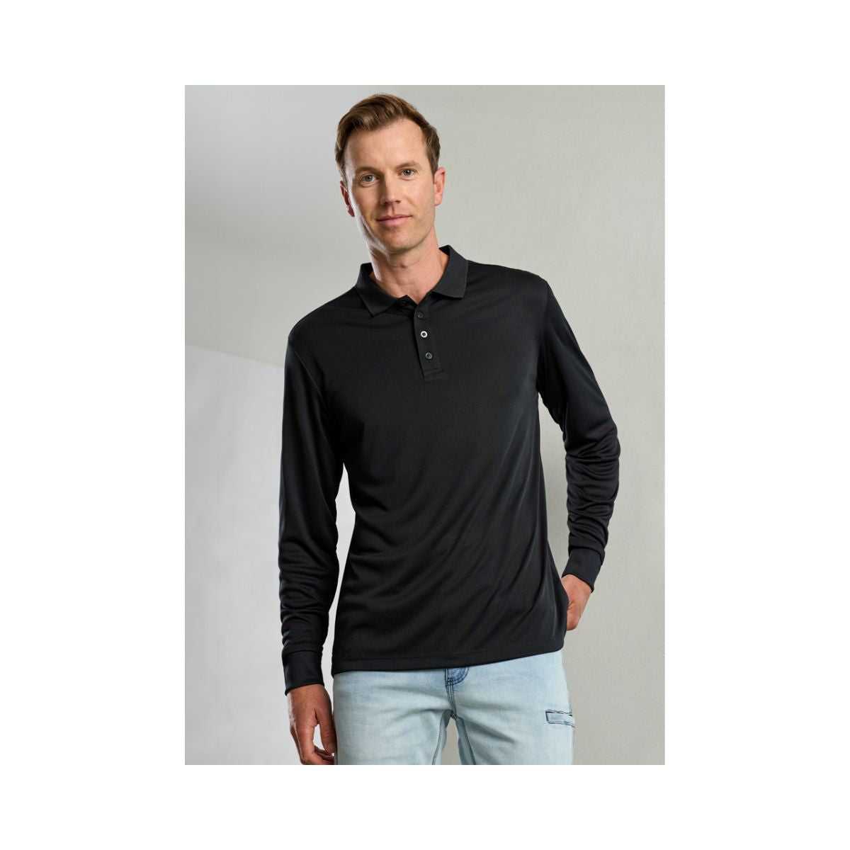 Biz Collection Men's Action Long Sleeve Polo Shirt P206ML