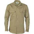 DNC Cotton Drill Work Shirt - Long Sleeve 3202 in khaki