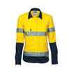 DNC Ladies HiVis Two Tone Drill Long Sleeve Shirt with 3M Reflective Tape 3936