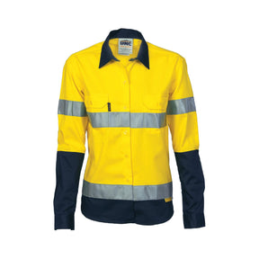 DNC Ladies HiVis Yellow Drill Shirt