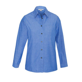 Women's Chambray Long Sleeve Shirt LB6201 flat front