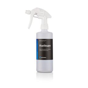 Kwiksan spray bottle for sensitive surfaces