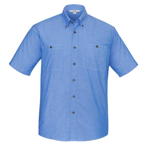 Men's Chambray Short Sleeve Shirt SH113 flat front