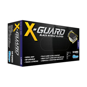 TGC X-GUARD Black Nitrile Gloves Box