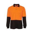 Hi Vis Traditional Long Sleeve Polo Shirt 6HVPL in Orange/Black