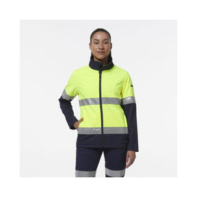 KingGee women's reflective softshell jacket, front view