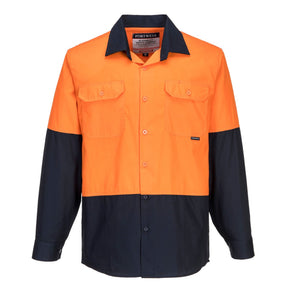 Portwest Hi-Vis Long Sleeve Shirt MS801 Front View