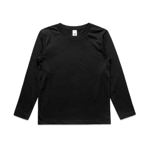 ascolour Youth Staple L/S Tee 3008 black front view