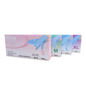 Blue nitrile gloves box