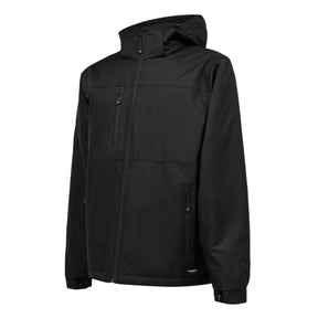 KingGee waterproof insulated quilted jacket black front view