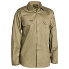 Bisley Cool Lightweight Drill Shirt BS6893 front view khaki