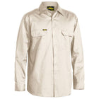 Beige Bisley Cool Lightweight Drill Shirt BS6893 front view