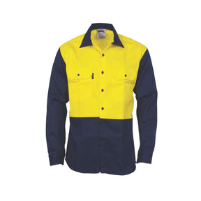 DNC Patron Saint FR hi-vis drill shirt, front view