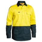 Bisley Hi Vis Closed Front Drill Shirt BSC6267 Yellow