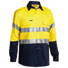 Hi Vis Drill Shirt Front Yellow Navy