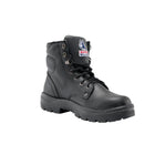 Steel Blue Argyle lace-up safety boot, side view
