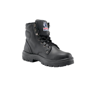 Steel Blue Argyle lace-up safety boot, side view