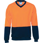 DNC HiVis Two Tone Fleecy Sweat Shirt V-Neck Orange
