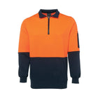 JB'S Hi Vis 1/2 Zip Fleecy 6HVFH front view navy