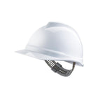 White V-Gard 500 hard hat with non-vented design and push-key suspension