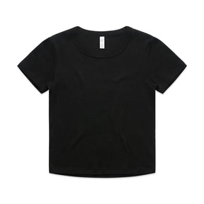 Black women's organic rib baby tee for women