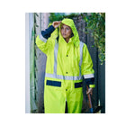 Hi Vis Long Rain Coat on model