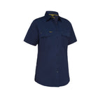 Bisley Women's X Airflow™ Ripstop Short Sleeve Shirt front view navy