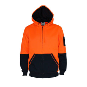 DNC hi-vis two tone fleecy hoodie, front view