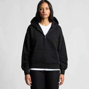 Black hoodie with half zip for women