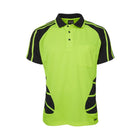 JB's hi-vis spider polo, front view
