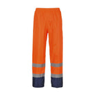 Portwest hi-vis two tone rain pants, front view