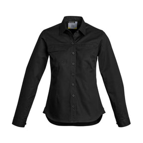 Syzmik women's lightweight tradie long sleeve shirt, front view