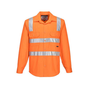 Portwest Perth hi-vis drill shirt front view