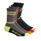 Hard Yakka Cotton Crew Work Sock 5 Pack Colorful