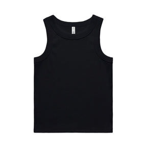 Black organic rib tank top for women