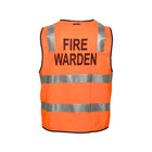 Portwest Fire Warden Zip Vest D/N in orange with reflective stripes for workwear