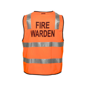 Portwest Fire Warden Zip Vest D/N in orange with reflective stripes for workwear