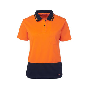 JB's Ladies hi-vis comfort polo, front view