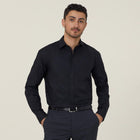 NNT Men's Avignon Stretch Long Sleeve Shirt in black