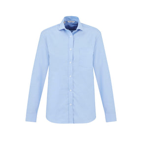 Front view of Biz Collection Men's Regent Short Sleeve Shirt S912ML in light blue