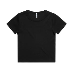 Black organic rib tee for women