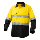 KingGee Hi Vis Reflective Spliced Shirt Yellow Black