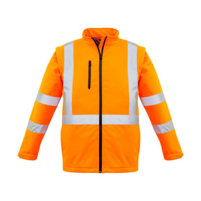 Syzmik hi-vis X back 2-in-1 softshell jacket, front view