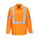 Portwest lightweight cotton long sleeve shirt front view