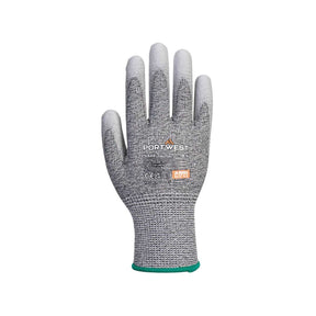 Portwest MR cut PU palm glove grey back view