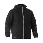 Black workwear jacket with reflective piping for men