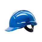 Blue hard hat with vented design