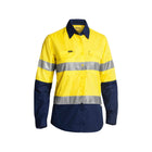 Yellow and navy women's hi vis work shirt