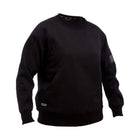 Black fleece crew neck jumper for workwear