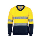 DNC HiVis Two Tone Cotton Fleecy Sweat Shirt V-Neck Yellow